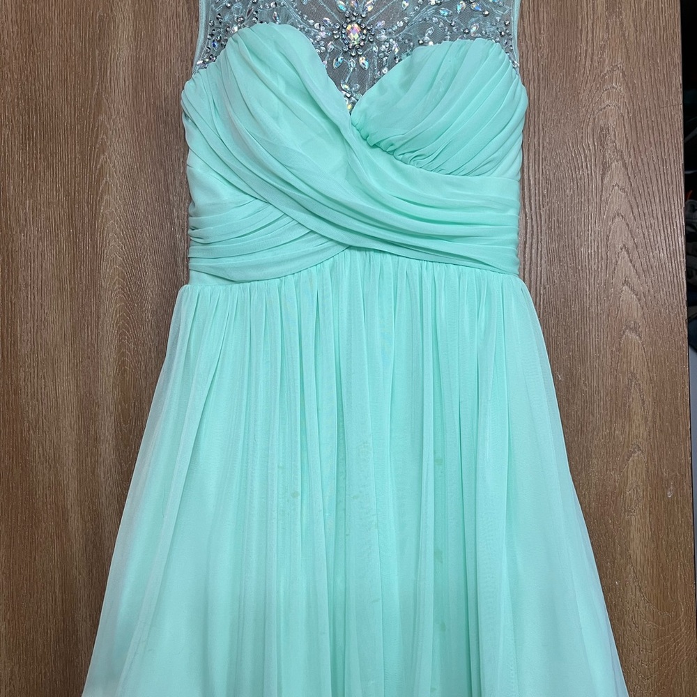 Deb Light Green Dress with Beaded Detail